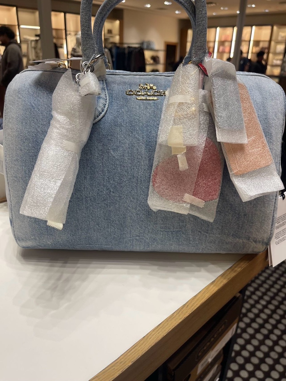 NWT Coach Large Rowan Satchel in Loved Denim NWT - Picture 8 of 8